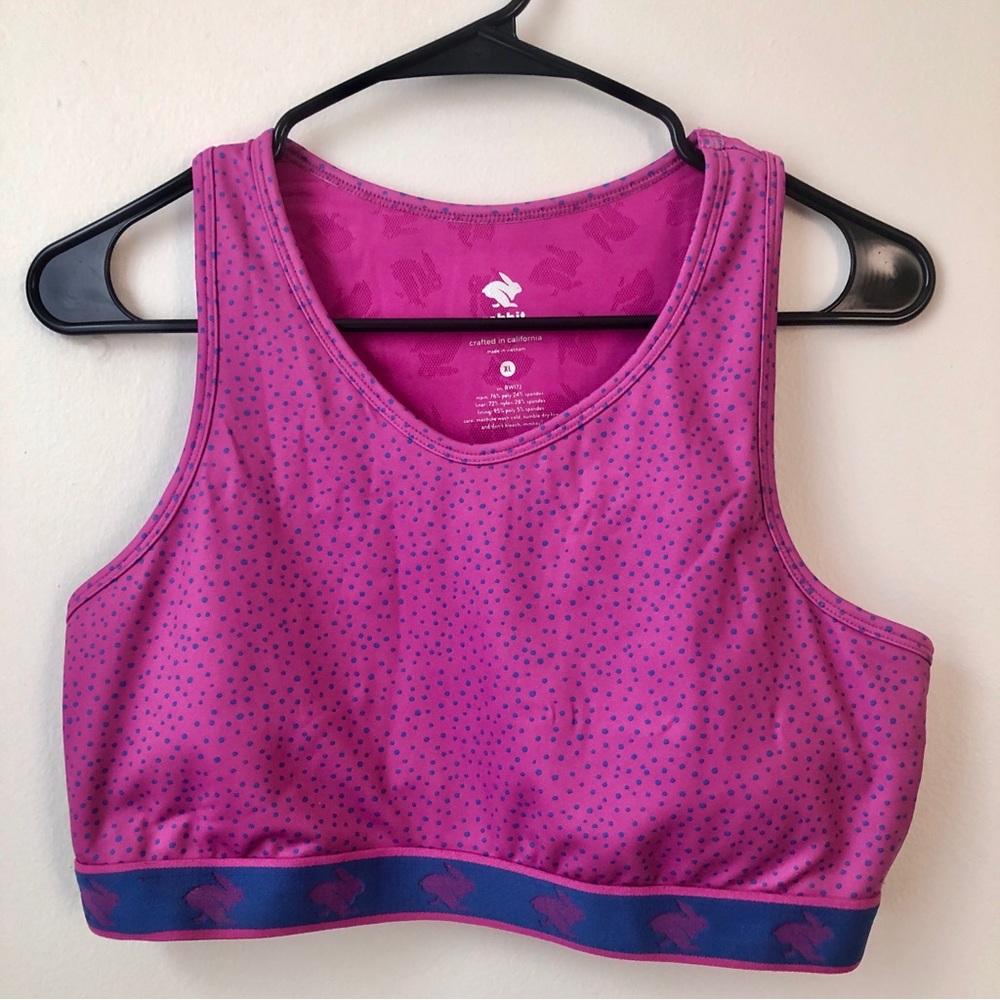 Rabbit UtiliBRA-vo Sports Bra - Hot Pink & Blue - Hiking Training Run Comfy